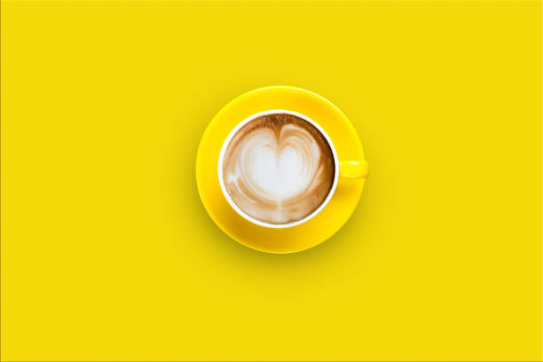 istock Top view of Latte coffee or cappuccino coffee 1388981048