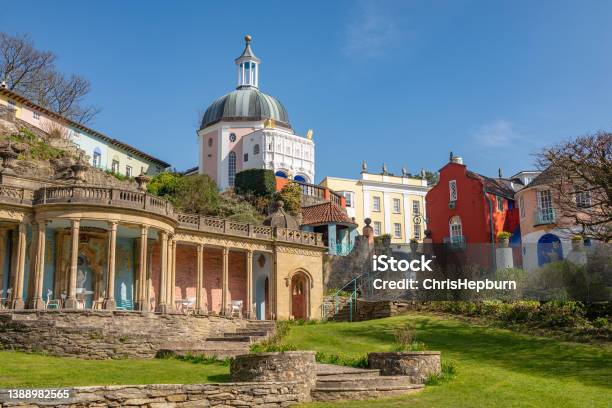 Portmeirion Wales Uk Stock Photo - Download Image Now - Portmeirion, Wales, Landscape - Scenery