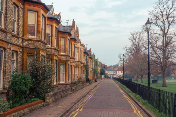 istock Row of red brick terraced houses 1388983435