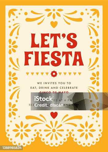 istock Cinco de Mayo Party. Party invitation with floral and decorative elements. 1388985834