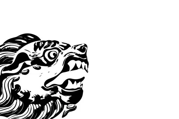 Vector illustration of lion head vector art, lion head, monster lion face, Aggressive predator.