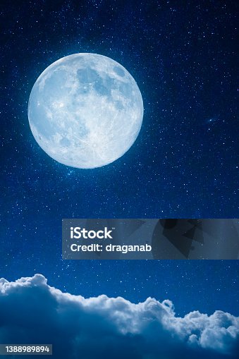 istock Full moon above the clouds 1388989894