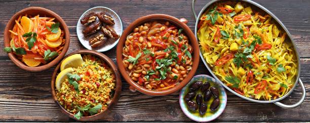 istock Traditional African dishes assortment. 1388991251