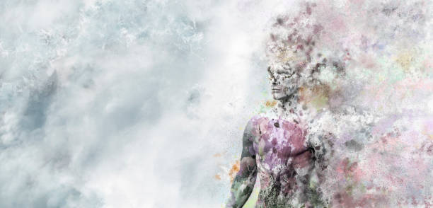 3d illustration of man colors and white background