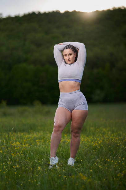istock Plus size runner female in the forest 1388996665