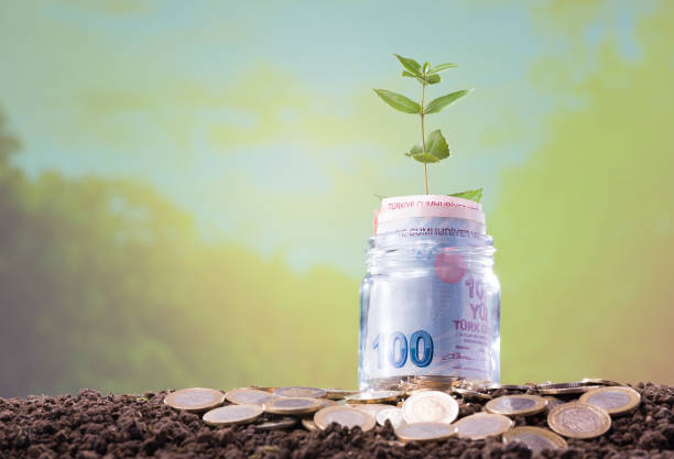istock Turkish banknotes in a glass jar. 1388996727