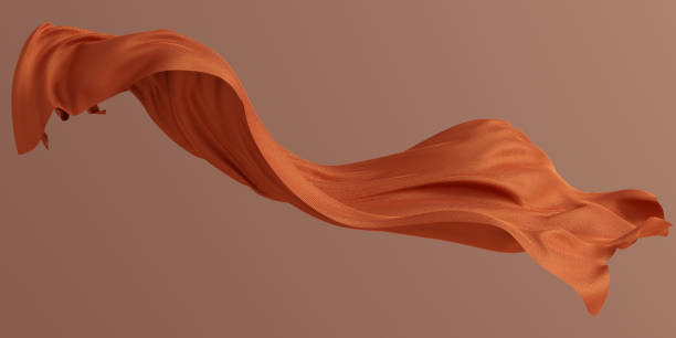istock Sienna scarf in the wind, isolated dynamic fabric, brown fly cloth 3d rendering 1389003319