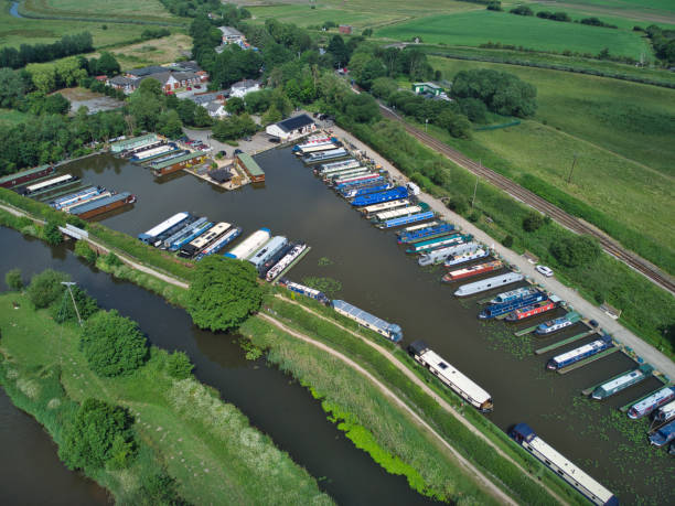 Fettlers Wharf marina at Rufford, Ormskirk, Lancashire