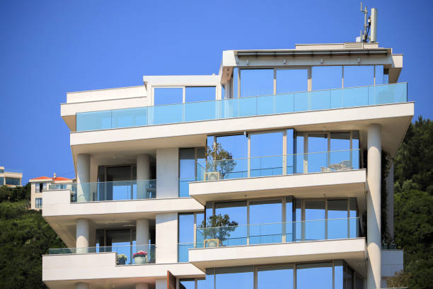 istock Modern residential apartment building 1389008896