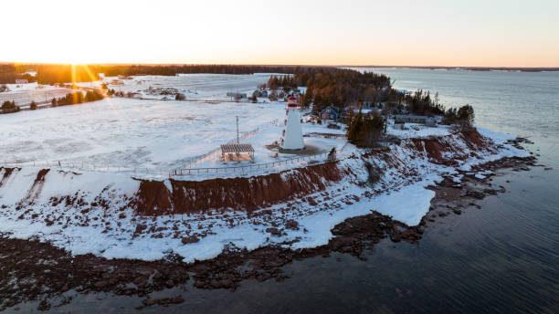 istock Panmure Island Lighthouse at sunset 1389011410