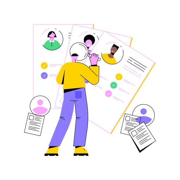 ilustrações de stock, clip art, desenhos animados e ícones de candidates abstract concept vector illustration. - human resources job search skill teaching