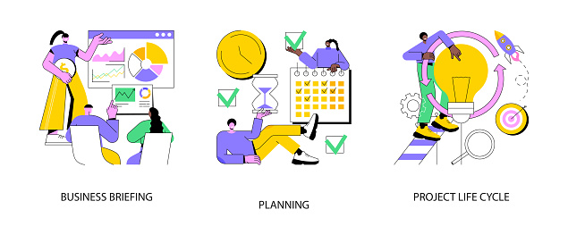 Abstract Engineering Project Management Project Management Abstract Concept Vector Illustrations Stock ...