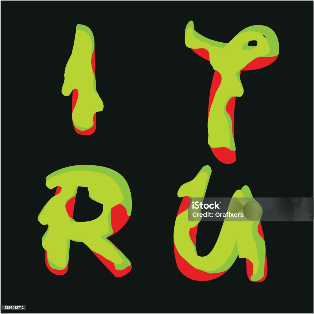 Liquid In Dripping Letters Liquid Dripping Font Typing Initials Alphabet Stock Illustration ...