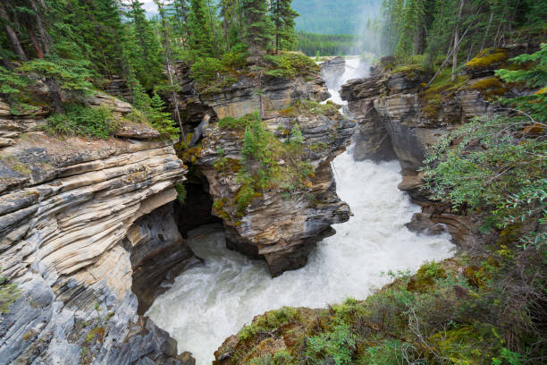 Raging Water in the Canadian Rockies stock photo