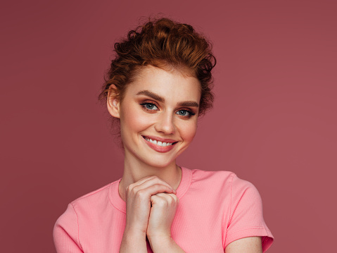 Close-up portrait of a young pretty girl