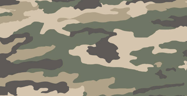 Panoramic background texture army khaki camouflage - Vector Panoramic background texture army khaki camouflage - Vector illustration london fashion stock illustrations