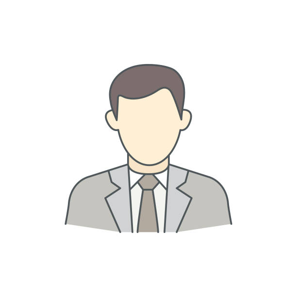 Businessman Flat Line Icon with Editable Stroke Businessman Icon with Editable Stroke anonymous avatar stock illustrations