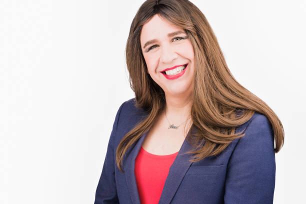 Transgender female business woman entrepreneur. Hispanic mature portrait lgbtq professional stock photo