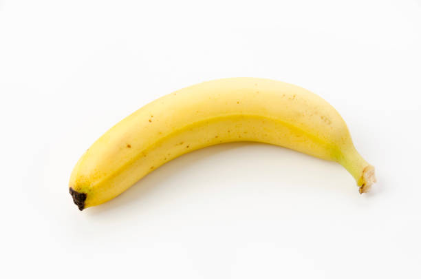 istock Ripe yellow banana on white background 1389032028