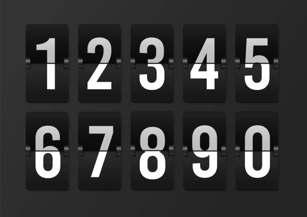 countdown-scoreboard-zahlen. score vector realistischer zeitplan. mechanisches retro-flughafen-flipboard. gegen-mockup - flipchart stock-grafiken, -clipart, -cartoons und -symbole