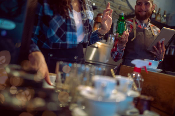 istock Cleaning of the coffee shop is in progress. 1389038237