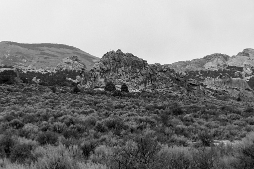 Amazing rock formations in City of Rocks National Reserve, Idaho. City of Rocks is known for its world class rock climbing.