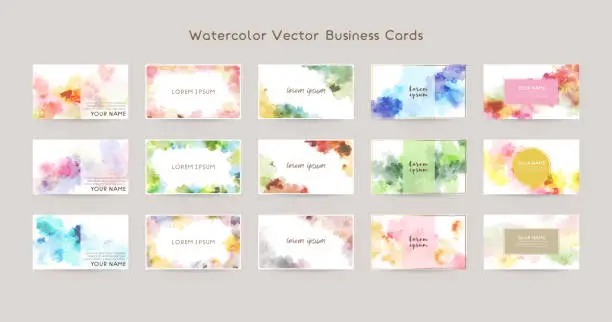 Vector illustration of colorful watercolor vector background for business card