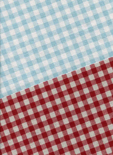 Photo of Gingham Tablecloth Pattern background textured