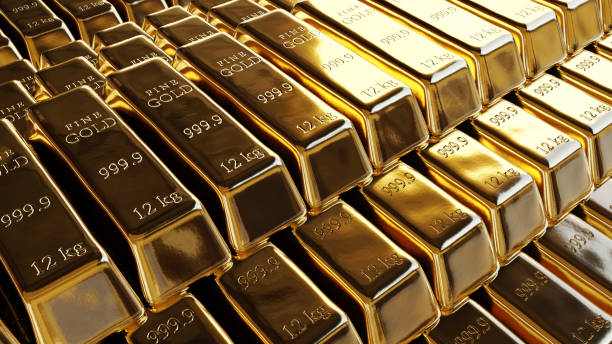 istock bunch of Gold Bar 1389050192