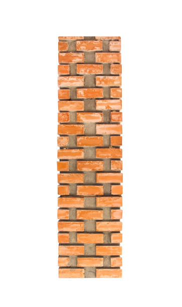 istock Brick decorative on concrete pole isolated on white background , clipping path 1389050982