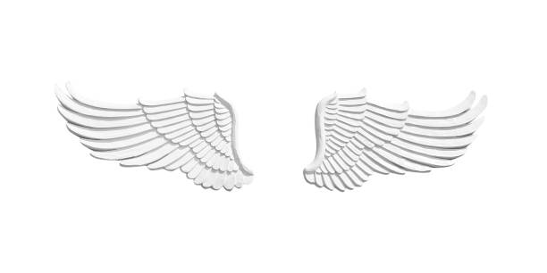 istock White angel wings isolated on white background	, clipping path 1389053896