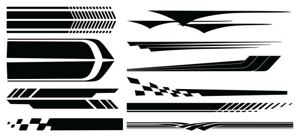 Car, Motorcycle Racing Vehicle Graphics, Car, Motorcycle Racing Vehicle Graphics, Vinyls & Decals in vector format tribals tattoos stock illustrations