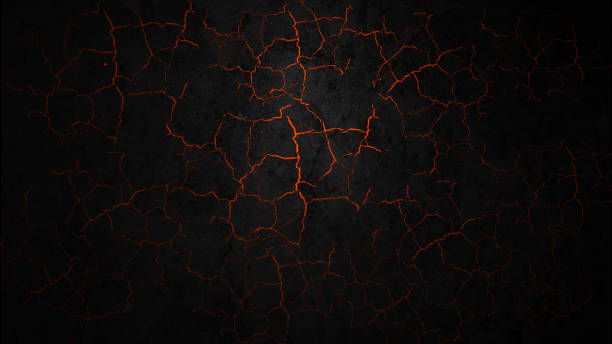 istock Light Red Crack on the Dark wall texture background. Cracked Background. 1389059193