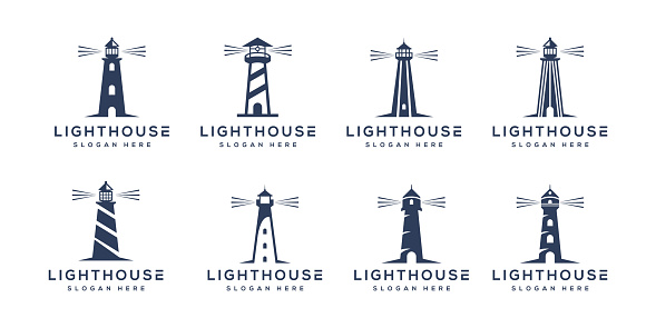 set of Lighthouse   vector design