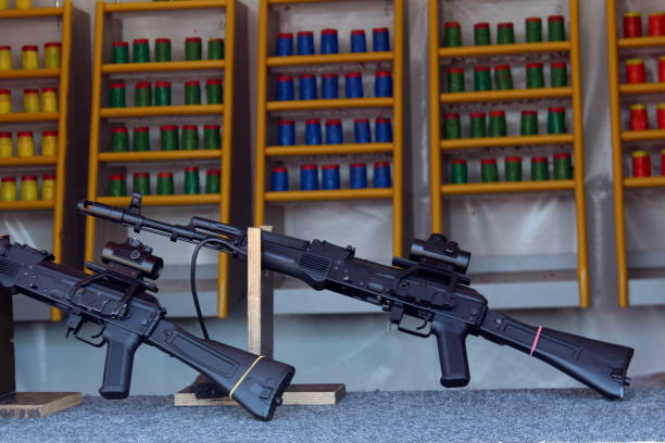 istock In the shooting range there are slot machines with targets. 1389075488
