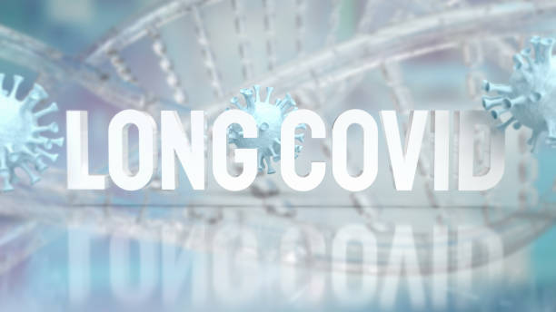 The long covid text and virus for sci or medical concept 3d rendering long covid text and virus for sci or medical concept 3d rendering long covid stock pictures, royalty-free photos & images