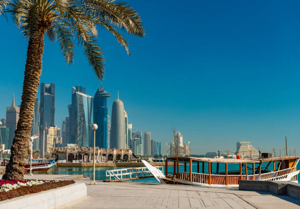 Boardwalk and Moored Boats along the Corniche
