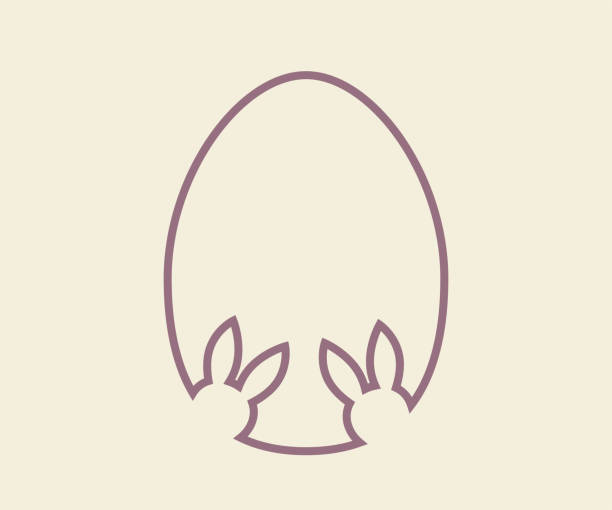 イースターバニーやウサギの頭は卵の中にいます。 - rabbit ear antenna点のイラスト素材／クリップアート素材／マンガ素材／アイコン素材