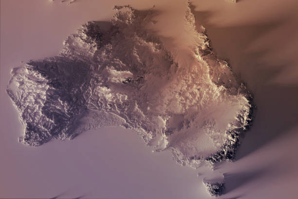 3D Render of a Topographic.\nMade with Natural Earth. URL of source data: http://www.naturalearthdata.com\nRelief texture SRTM data courtesy of NASA. URL of source image: http://reverb.echo.nasa.gov\nThe source data is in the public domain.