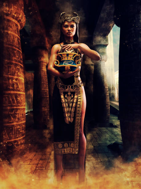 istock Ancient Egyptian priestess with a vase 1389083725