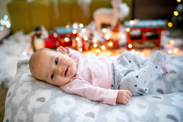 istock Baby during Christmas at home 1389098834