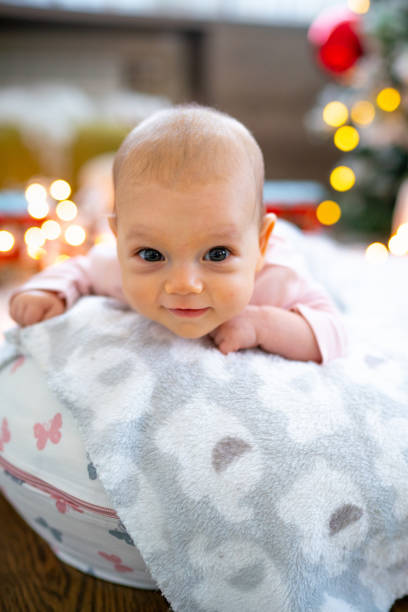 istock Baby during Christmas at home 1389099391