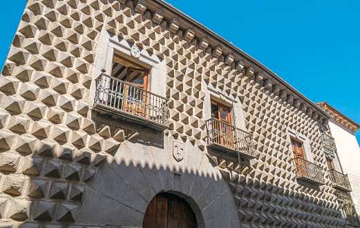 House of the peaks in the old quarter of the city of Segovia, Spain