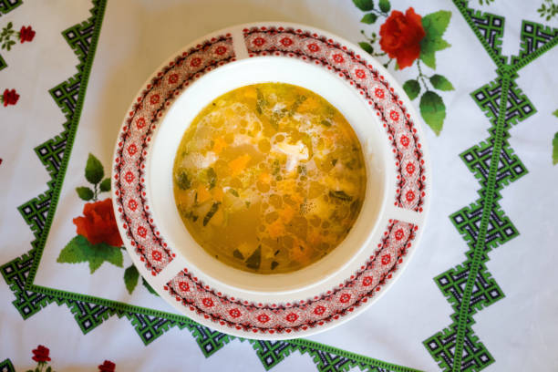 istock Delicious bulgarian food fish soup 1389105471