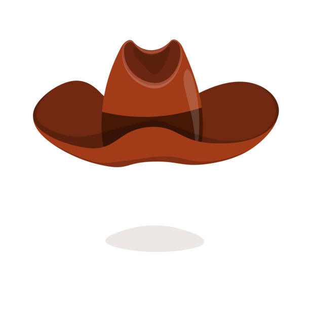cowboyhut isoliertes element. vektorzeichnung illustration für icon, spiel, verpackung, banner. wilder westen, western, cowboy-konzept - cowboyhut stock-grafiken, -clipart, -cartoons und -symbole