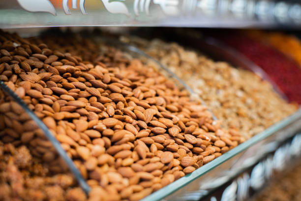 Almond & cashew &Walnuts  nuts in a market