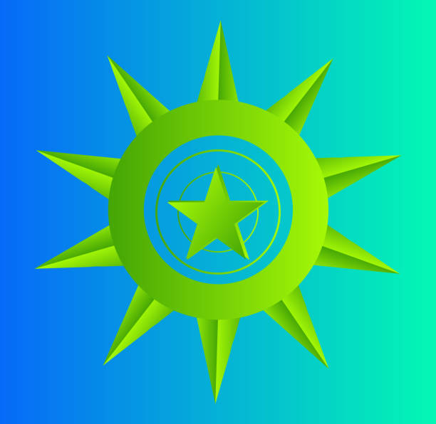 Beveled Silver Metal Star Isolated on a White background