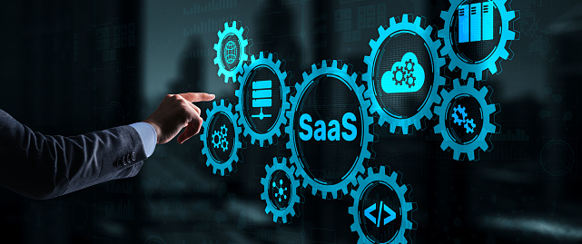 SaaS, Software as a Service. Internet and networking Technology concept.