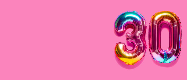 istock Rainbow foil balloon number. Top view. 1389130533
