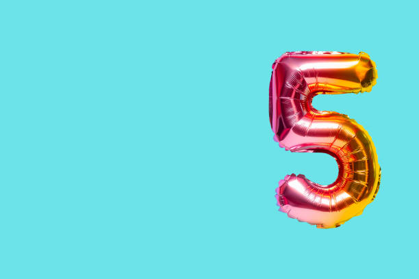 istock Rainbow foil balloon number. Top view. 1389130716